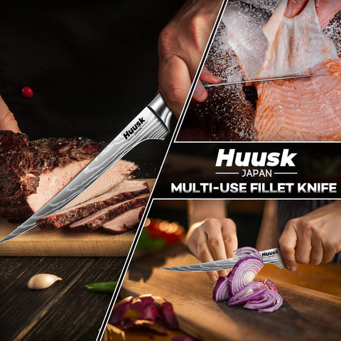 Huusk cuchillo filete para deshuesar aves con precisión y suavidad.
