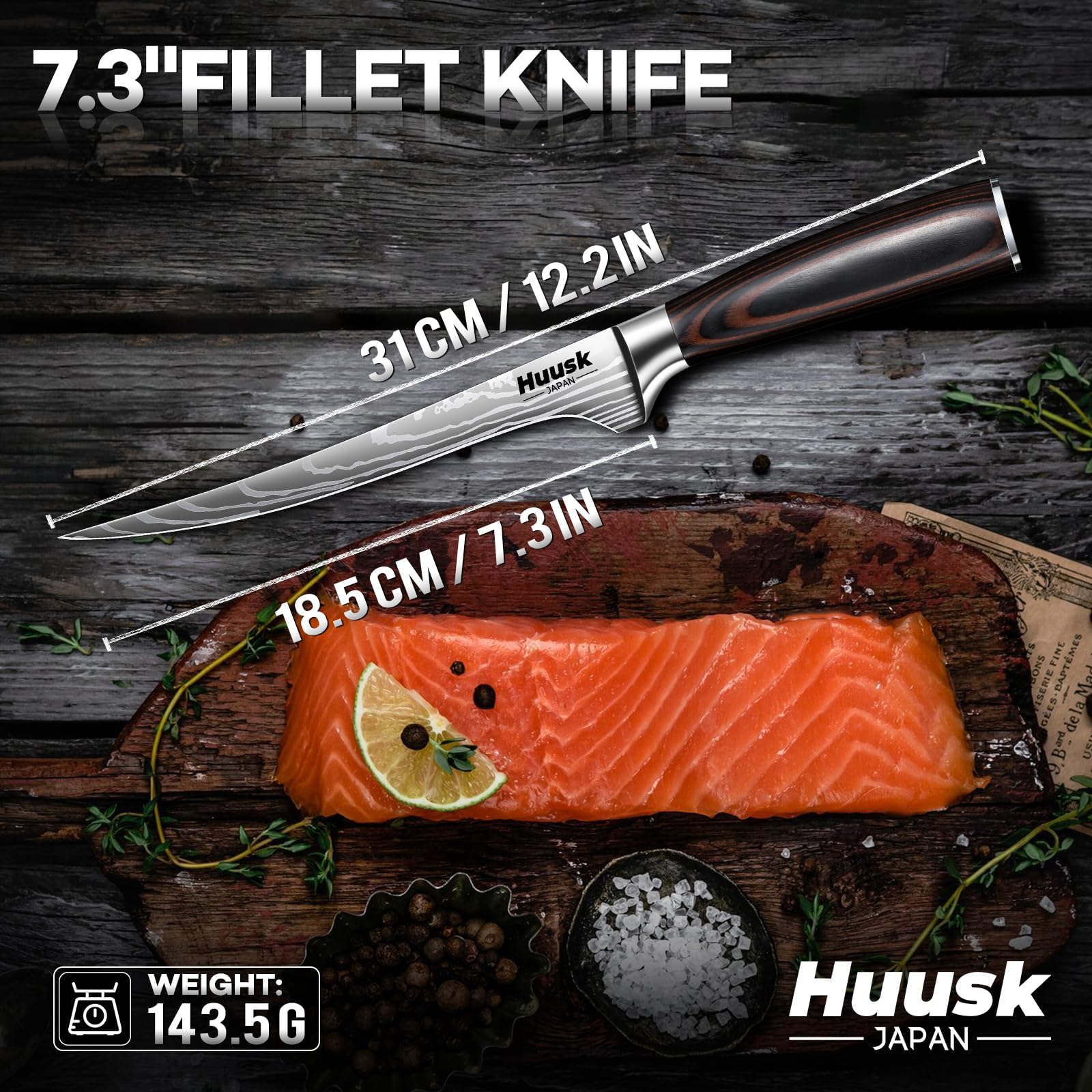 Huusk cuchillo filete en empaque regalo elegante para regalo práctico.