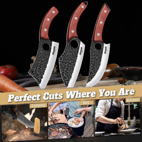 Huusk filo de 16° para cortes precisos sin desgarros.