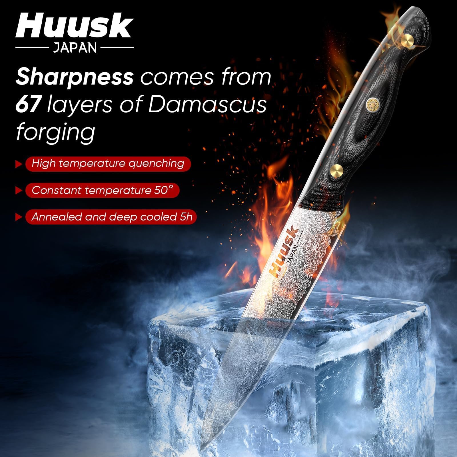 Huusk hoja VG10 afilada para cortes limpios y duraderos