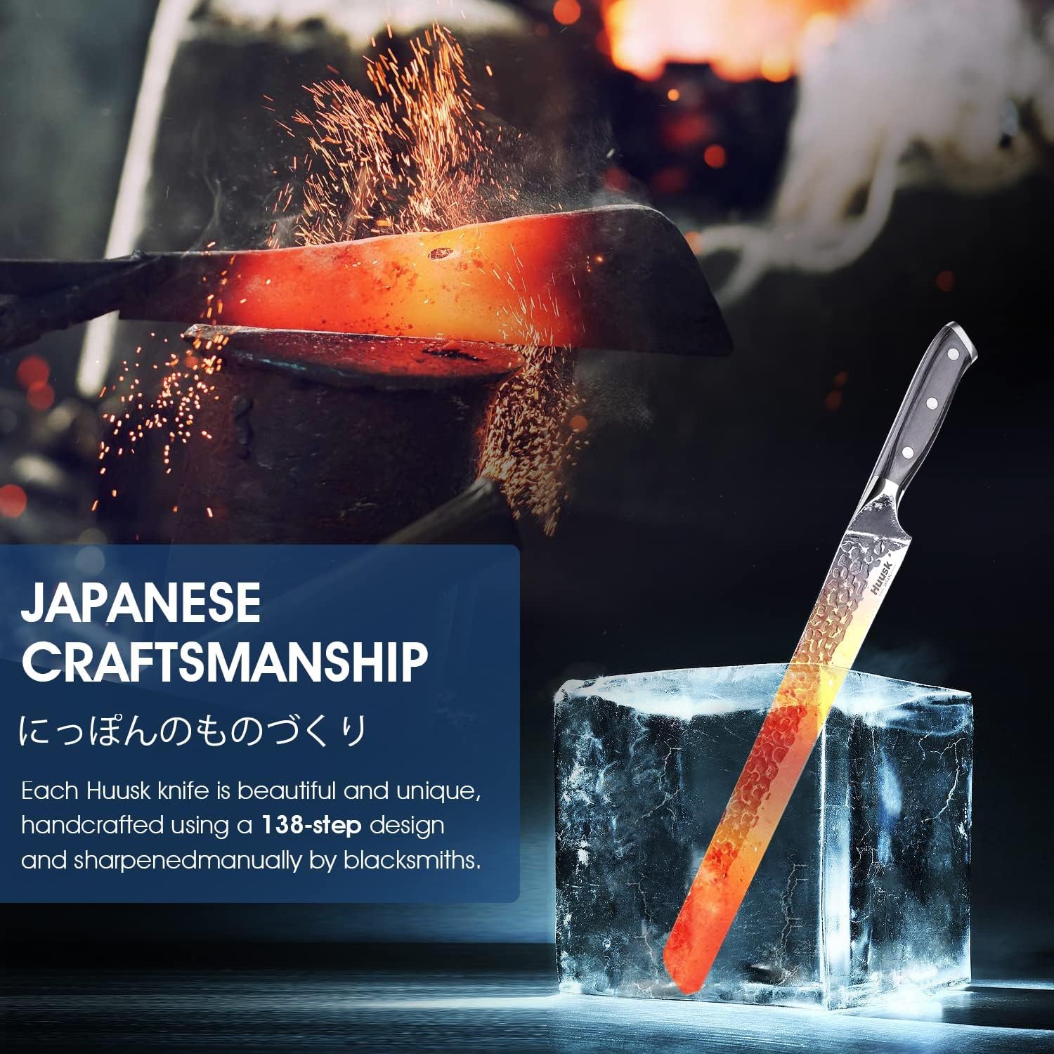 Huusk Japón cuchillo filetear 11-5 pulgadas diseño ergonómico para mayor control