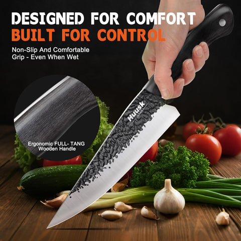 Mango de madera Huusk: ergonómico y seguro para sesiones largas.