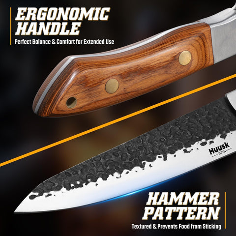 Mango de madera ergonómico Huusk reduce fatiga durante cortes largos