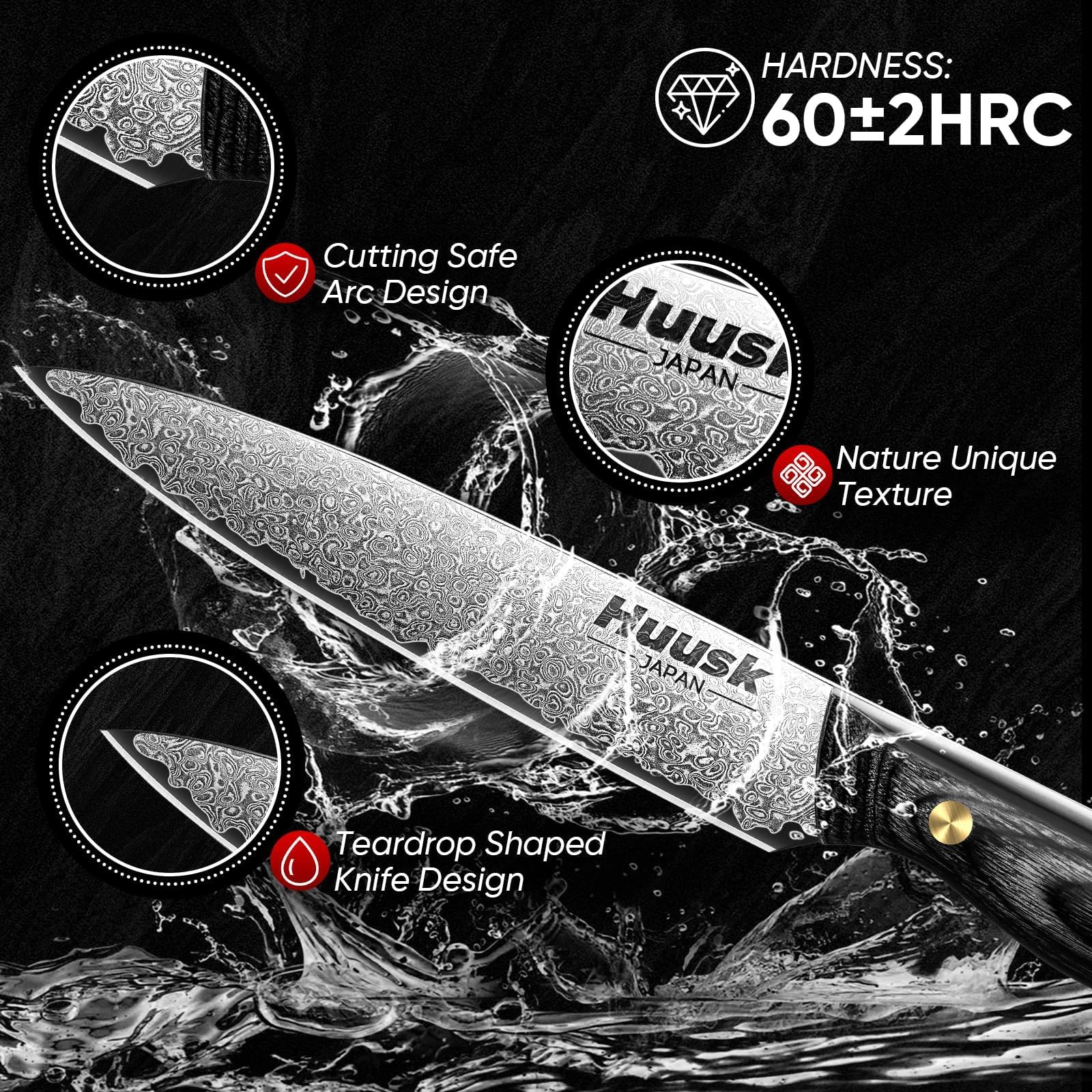 Huusk patrón damasco natural en la hoja, durabilidad y estética