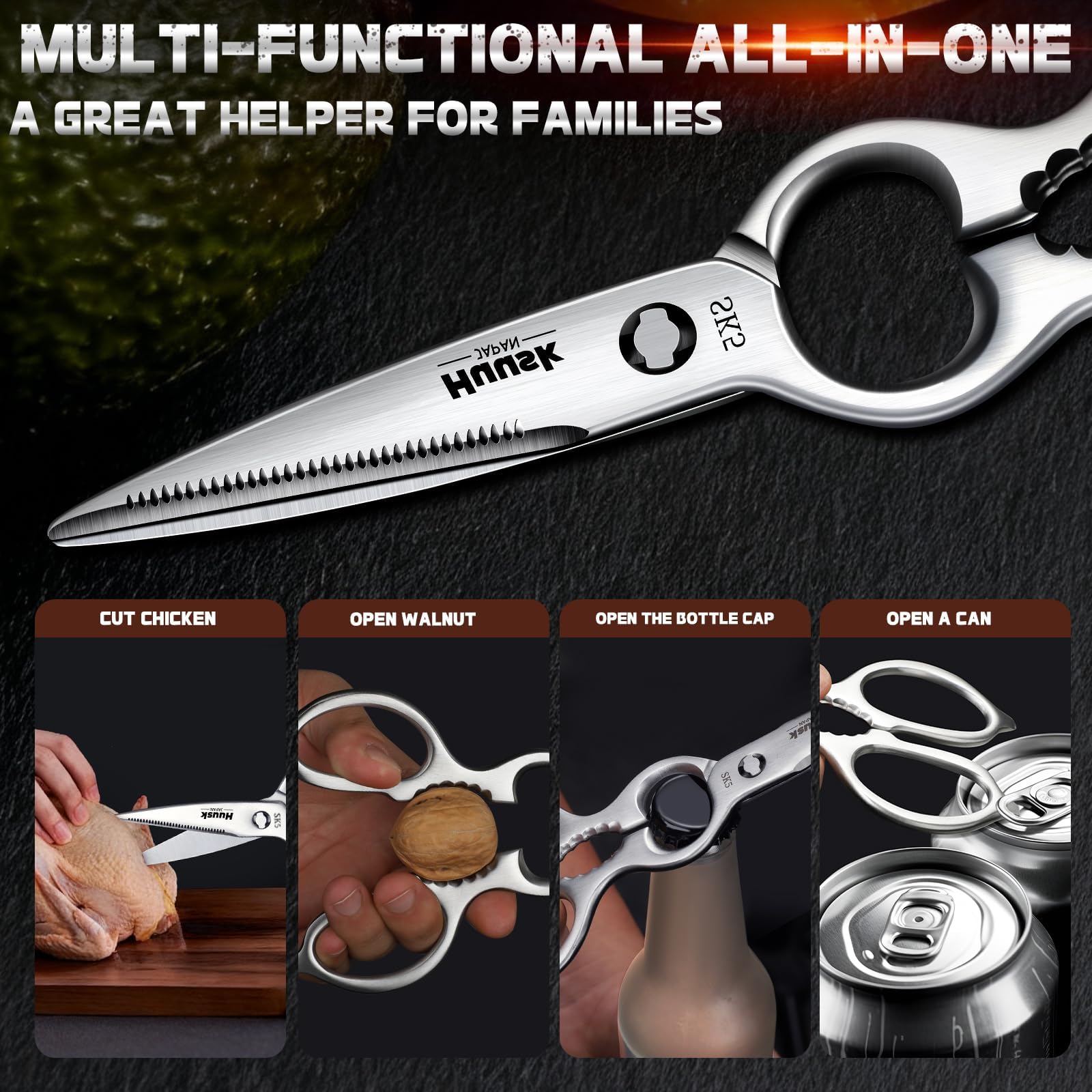 Huusk diseño ergonómico en detalle para un agarre más cómodo.