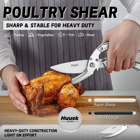 Huusk tijeras para pavo con filo afilado para cortes limpios