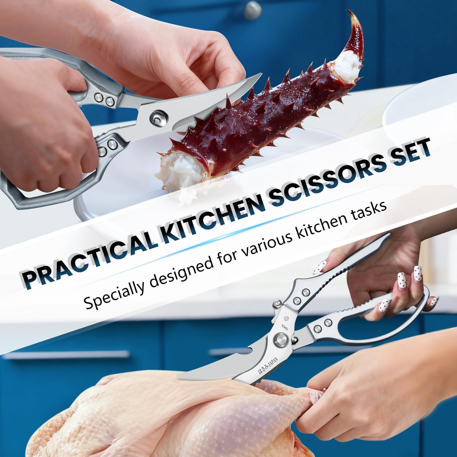 Tijeras para mariscos Huusk ofrecen corte preciso de crustáceos y pescados.