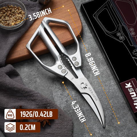 Huusk tijeras para mariscos para crustáceos, control y precisión al abrir.