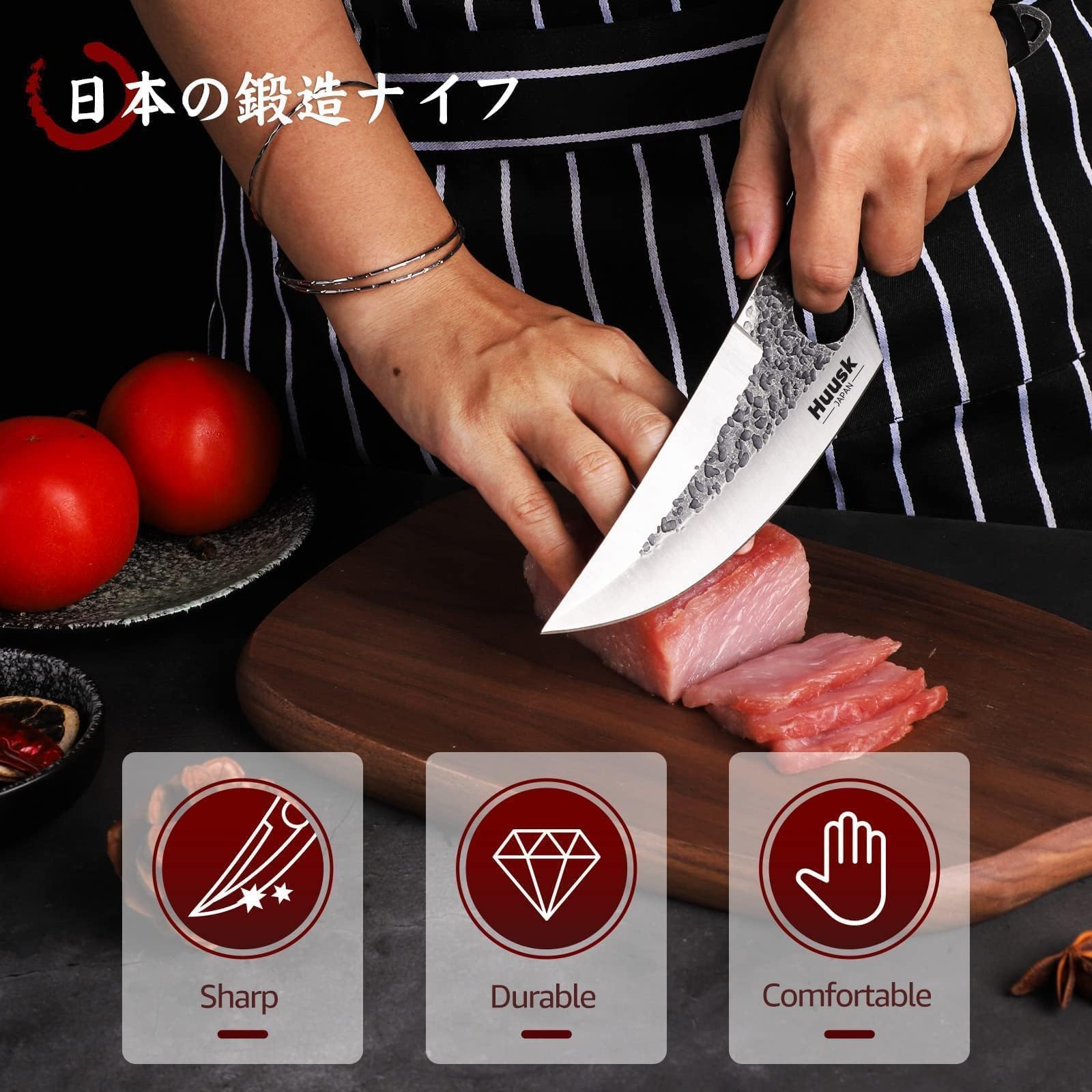 Huusk Viking navaja, mango ergonómico para control cómodo al cortar.