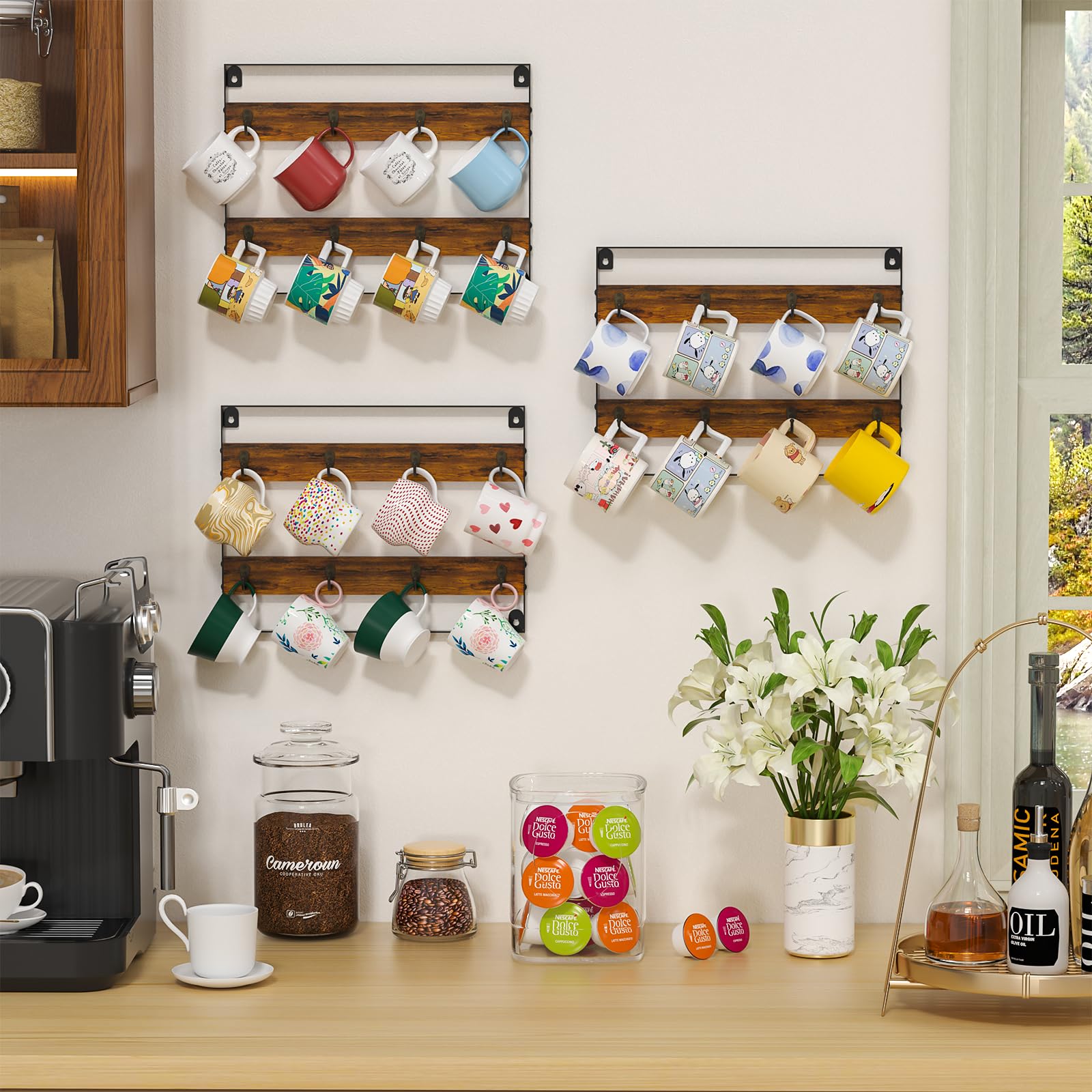 Huxitocan ganchos 4-45 pulgadas para evitar choques entre tazas.