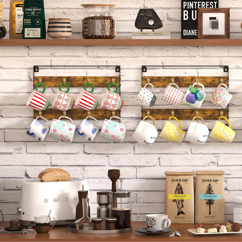 Huxitocan rack-tazas pared 16-capacidad para organizar tazas fácilmente.