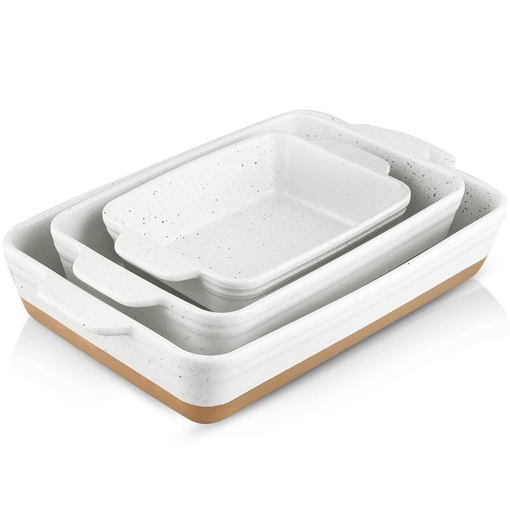 HVH bandeja hornear 13x9 en ceramica blanca, perfecta para hornear y servir