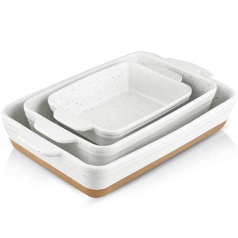 HVH bandeja hornear 13x9 en ceramica blanca, perfecta para hornear y servir