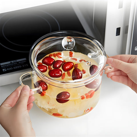 Olla hvominxs vidrio 1.5L ideal para salsas, caldos y fideos