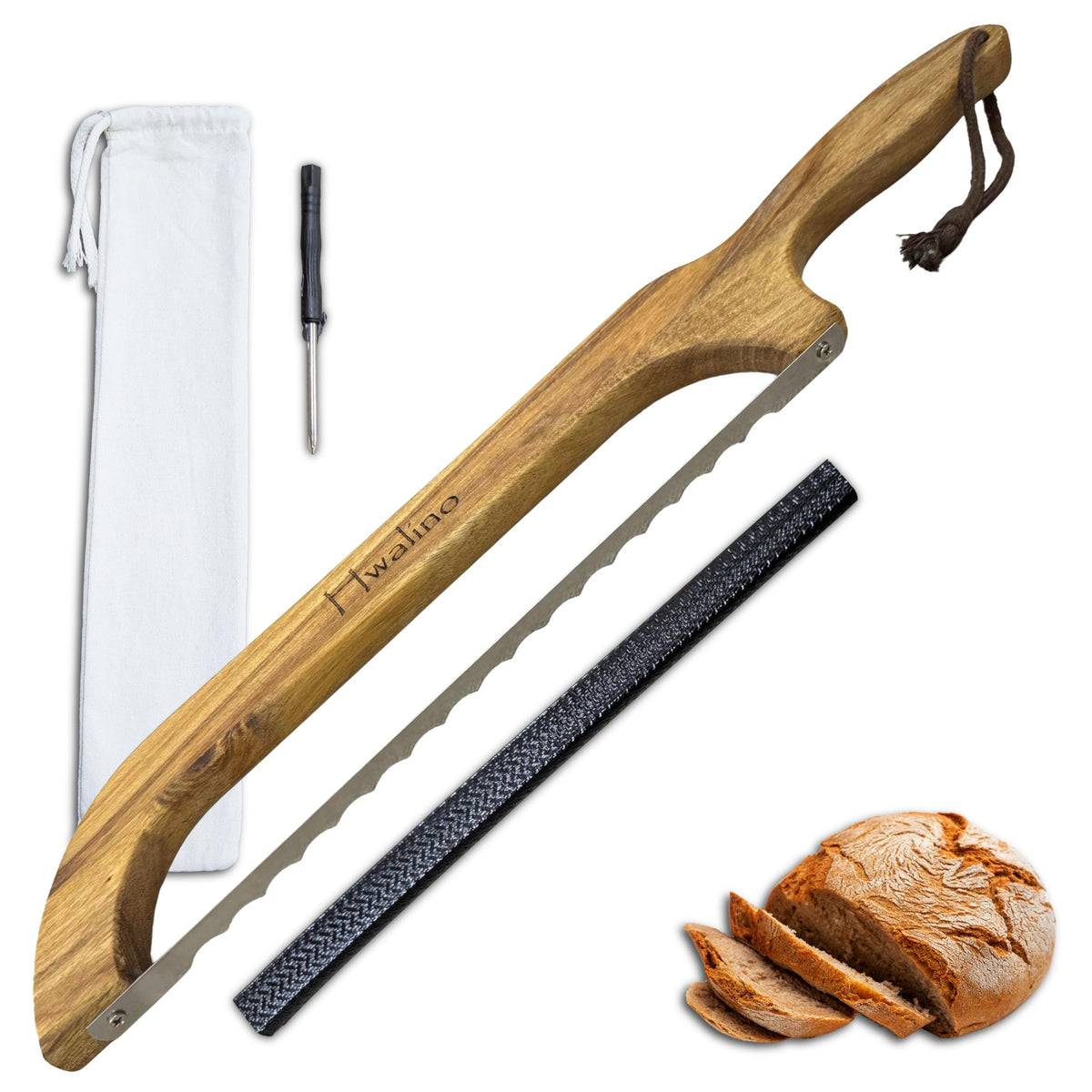 Cuchillo Hwalino para pan sourdough con hoja afilada para cortes limpios