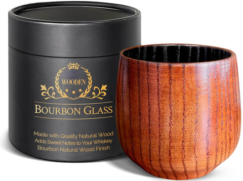 HWISDMIG vaso bourbon madera carbonizada, ideal para degustar bourbon manteniendo la temperatura