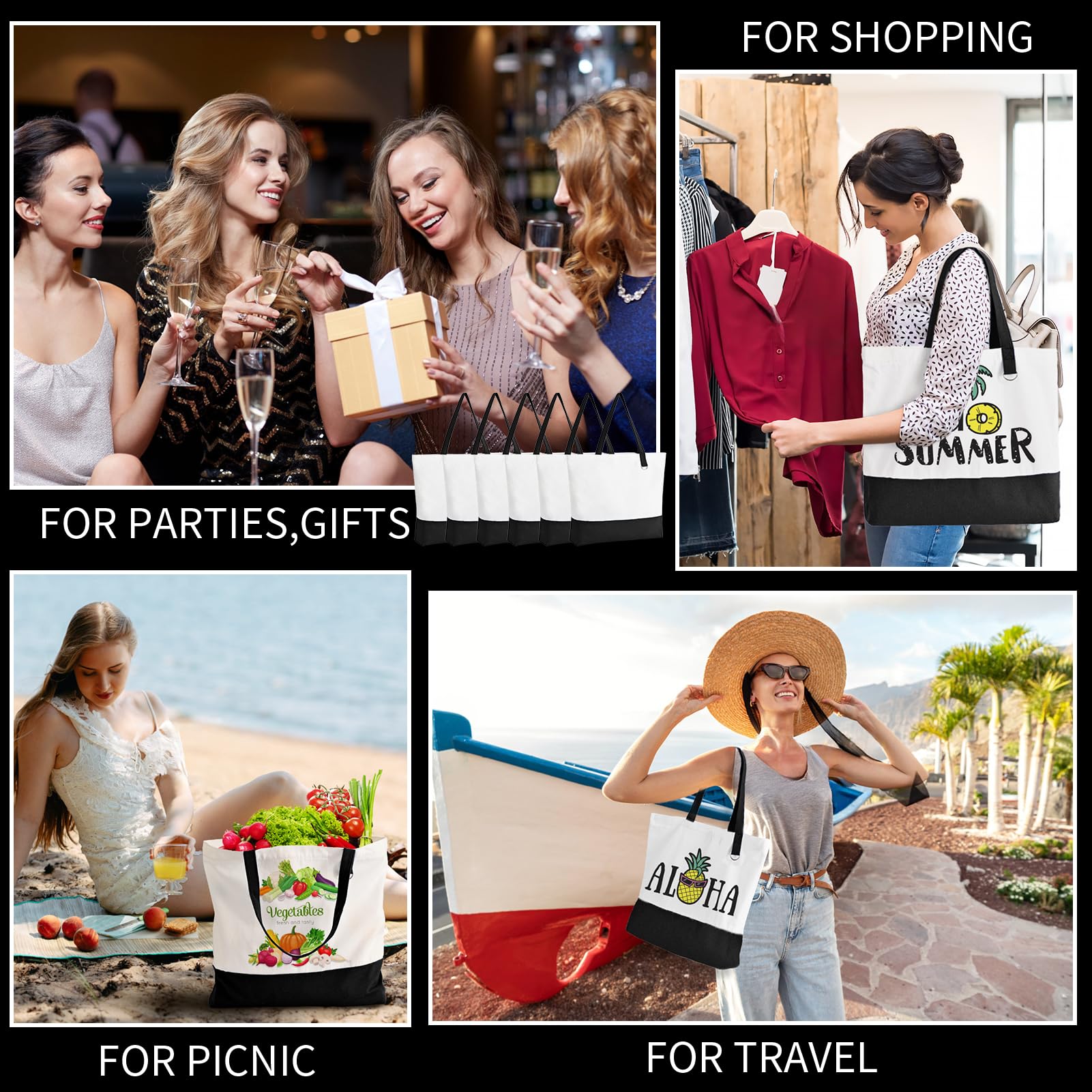 HWJH tote regalo navidad, tela duradera para artesanias.