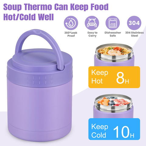HWONMTE Termo Sopa, aislamiento doble para conservar calor o frío.