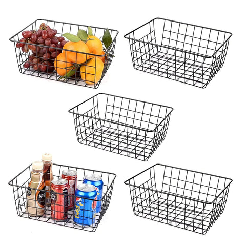 HXSEMAYIG cestas de almacenamiento negras para despensa, fácil acceso a ingredientes.