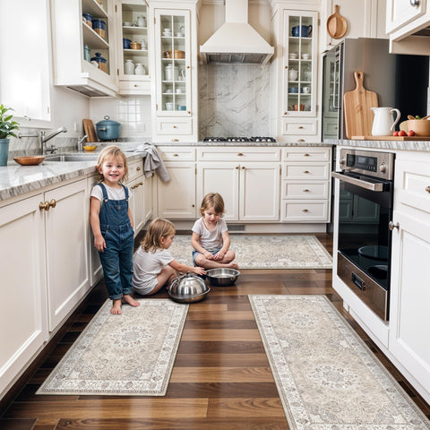 HY HAO YUN LAI conjunto de alfombras de cocina 4 piezas lavables para limpieza rápida.