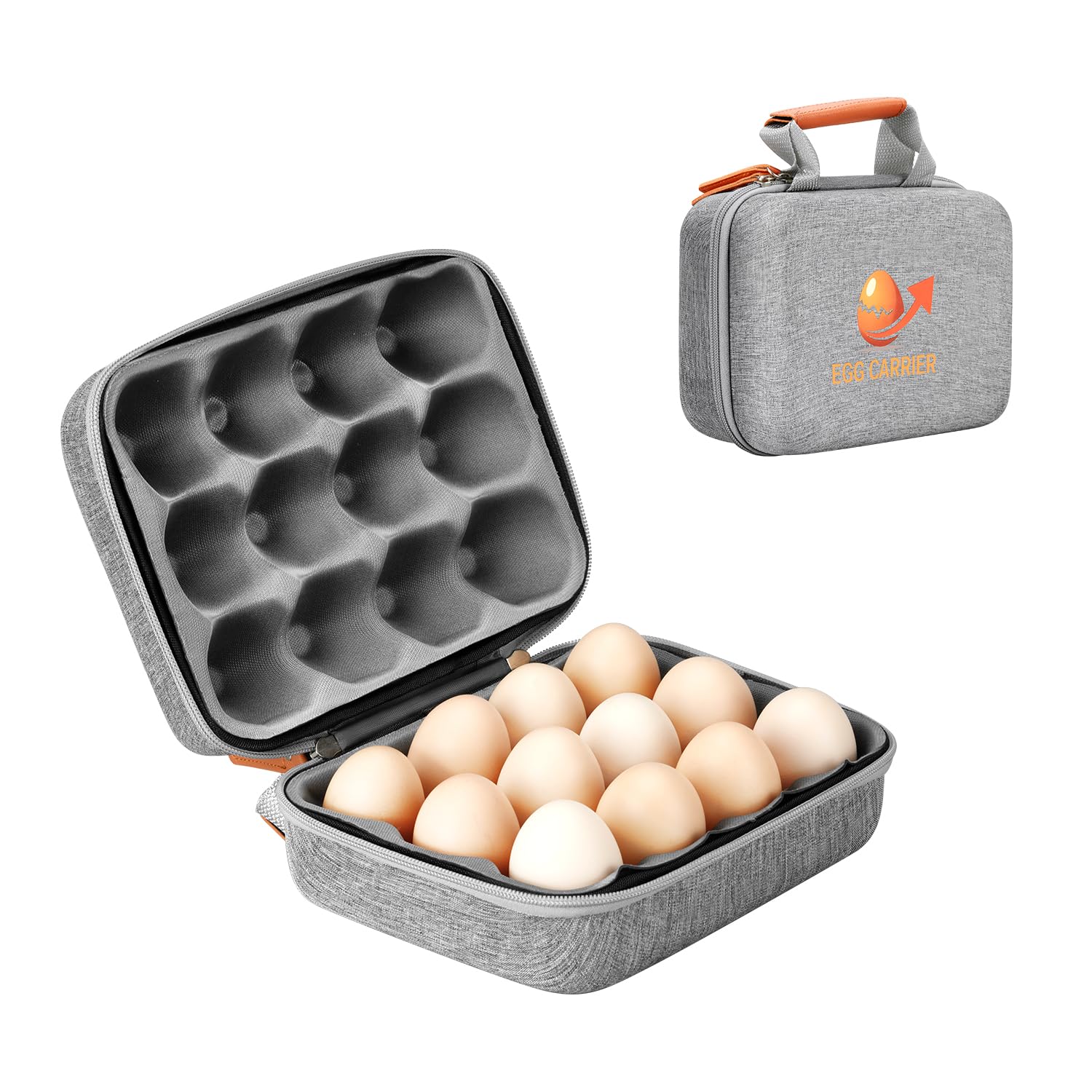 HYLCWTH Contenedor de huevos 12 espacios con tapa, ideal para transporte seguro.