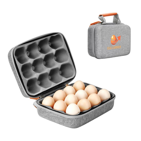 HYLCWTH Contenedor de huevos 12 espacios con tapa, ideal para transporte seguro.