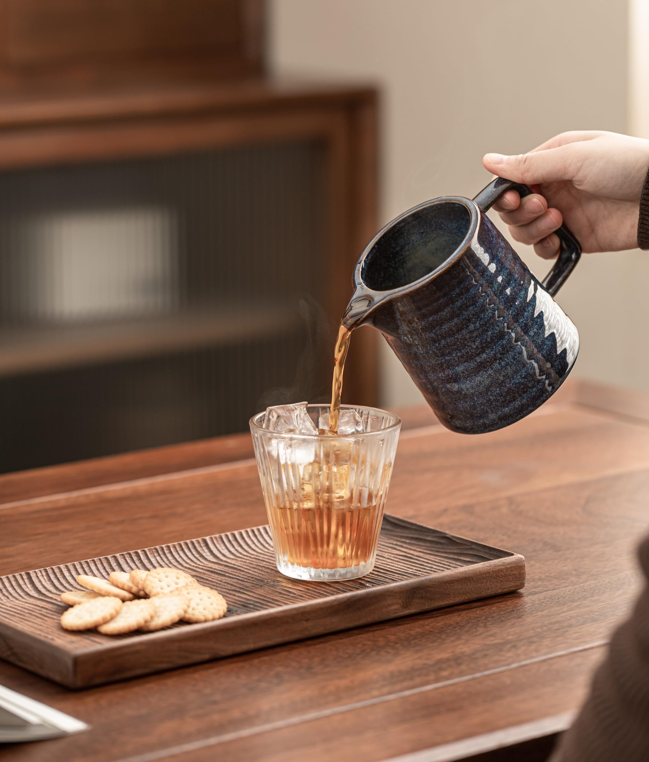 HYAXGM diseño estrellado azul, aporta estilo elegante a la mesa de café.