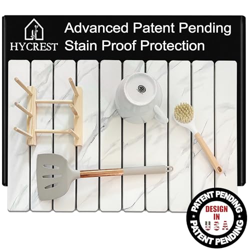 Hycrest HavenMat: estante de bambú para organización y secado.