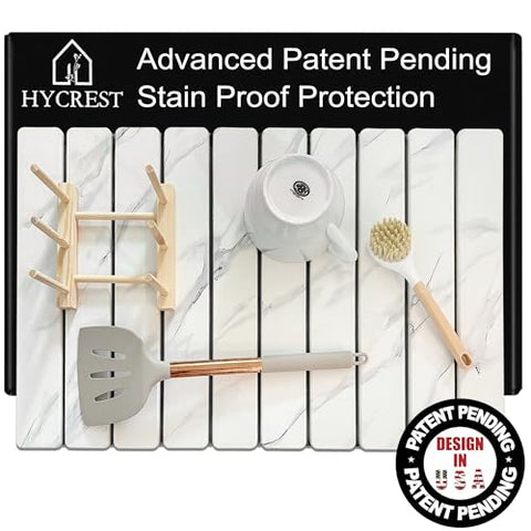 Hycrest HavenMat: estante de bambú para organización y secado.