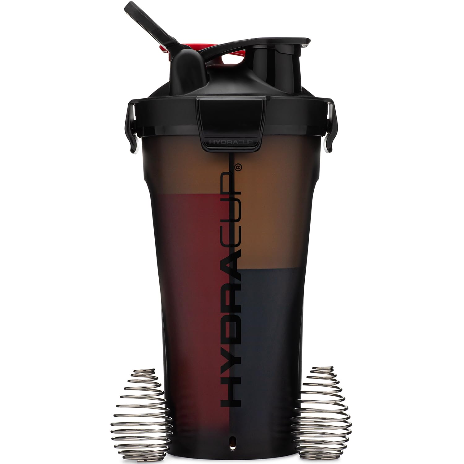 Hydra Cup DualShaker Pro, botella con manija para batidos en el gimnasio.