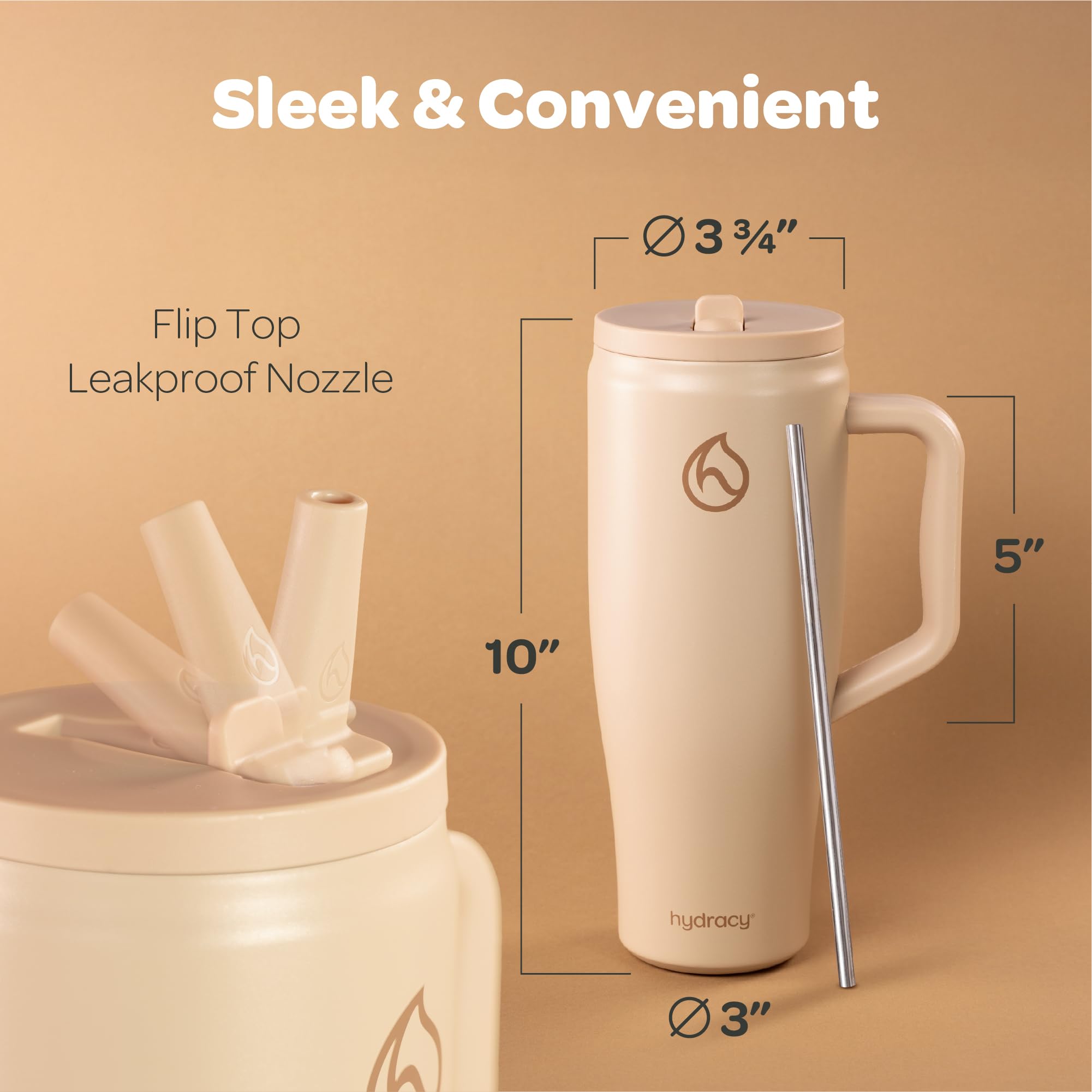 Hydracy Soulmate 40oz asa ergonomica para llevarlo con comodidad