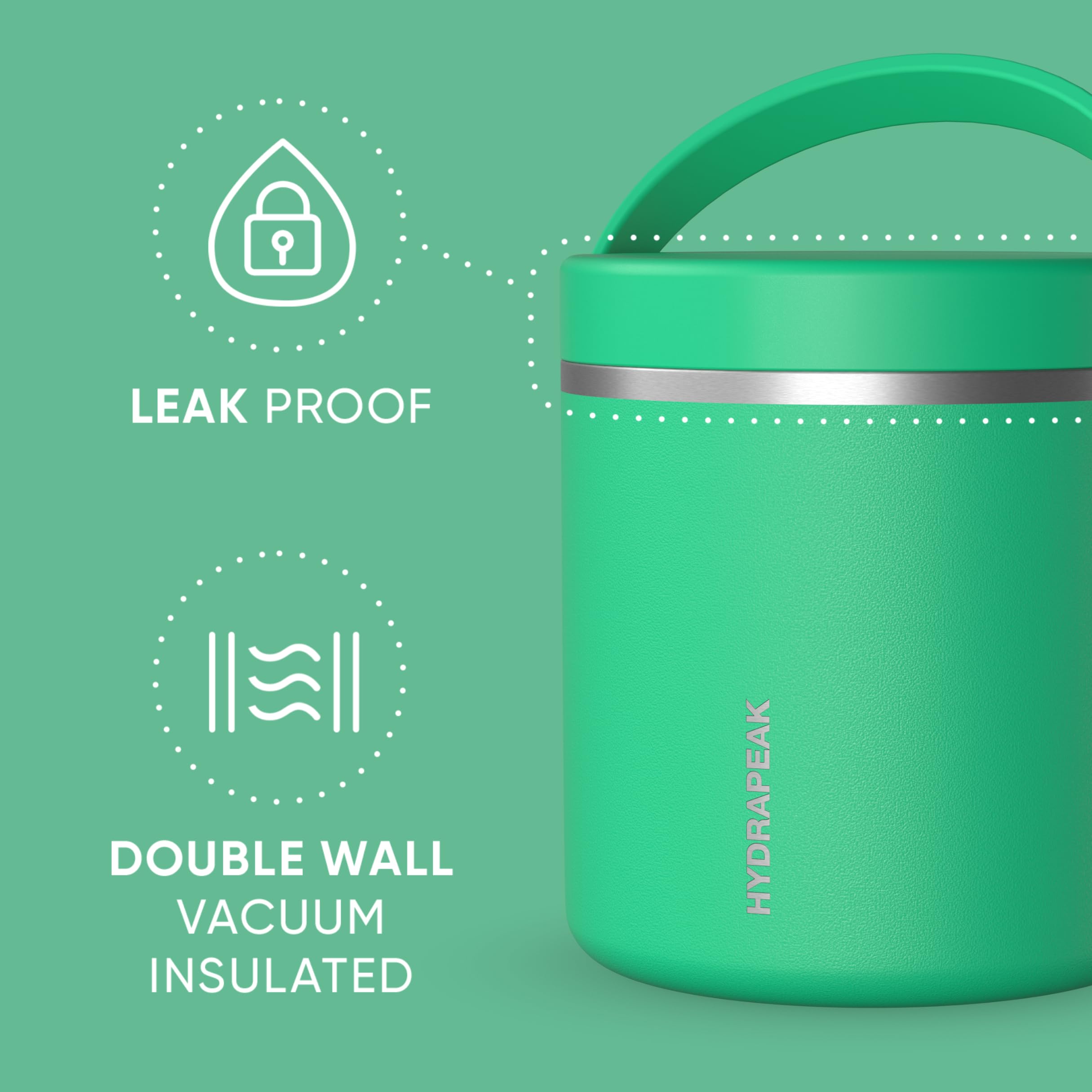 Hydrapeak boca amplia 25oz Jade, acceso cómodo para comer