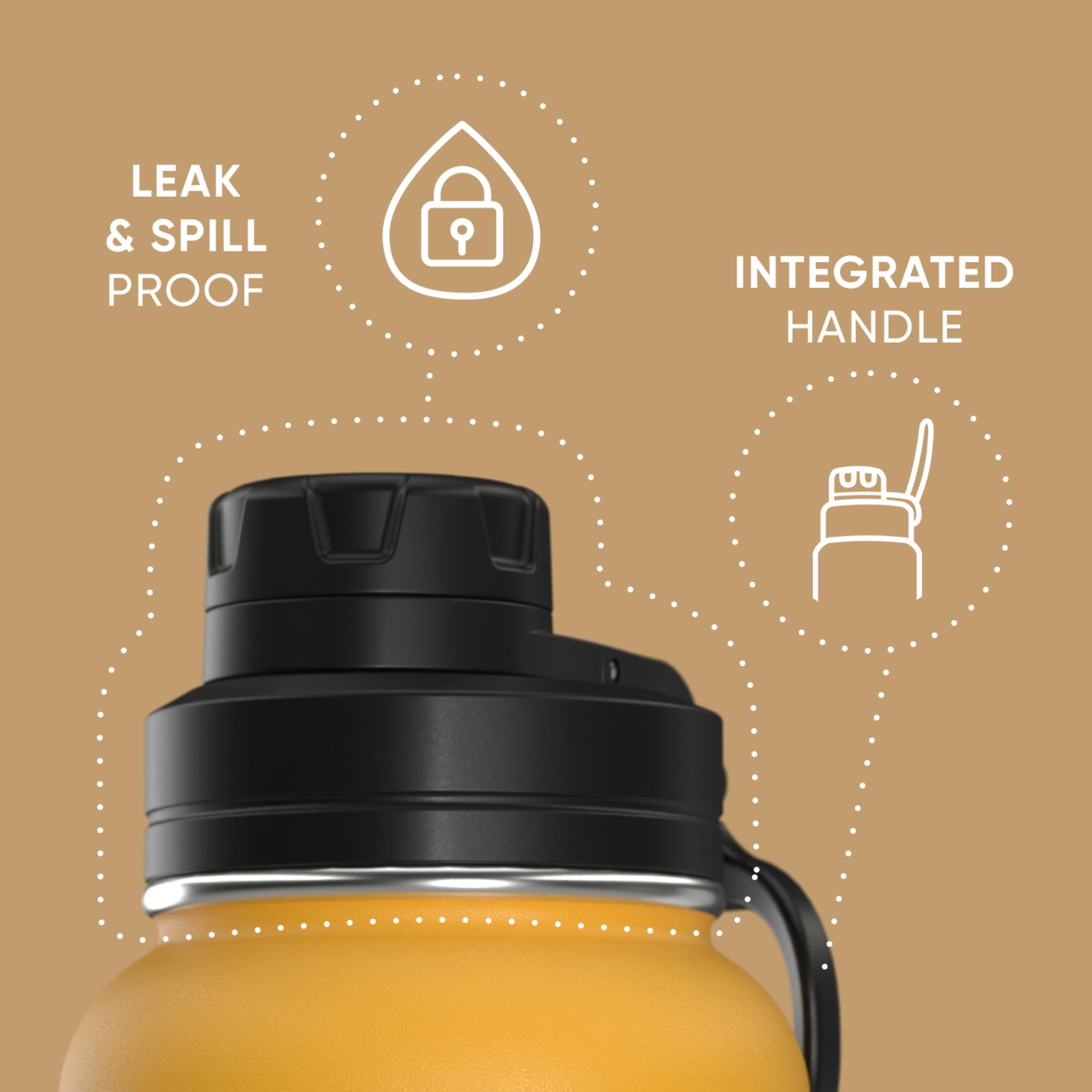 Hydrapeak con asa integrada en Mango, fácil de llevar