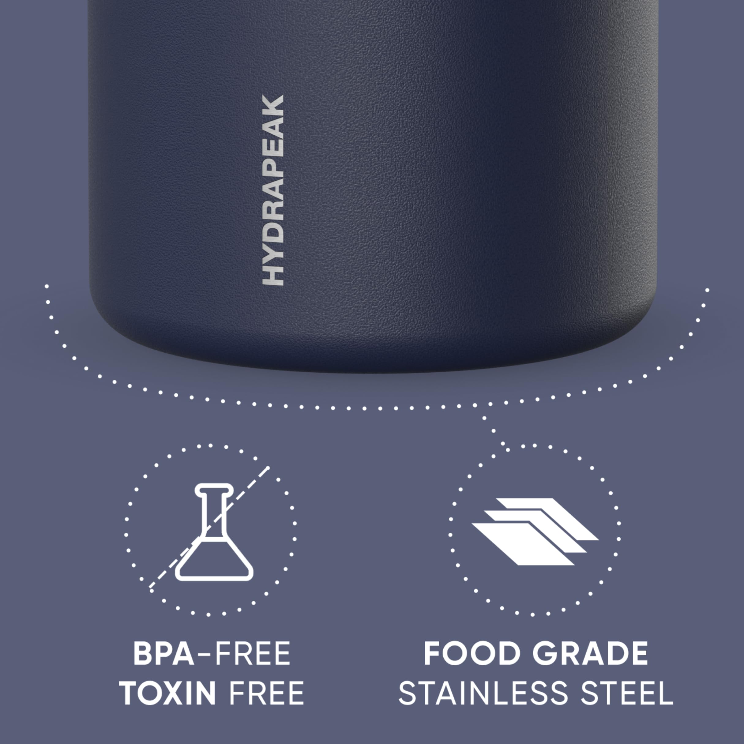 Hydrapeak frasco-alimentos 32oz azul marino, asa plegable para transportar con comodidad.