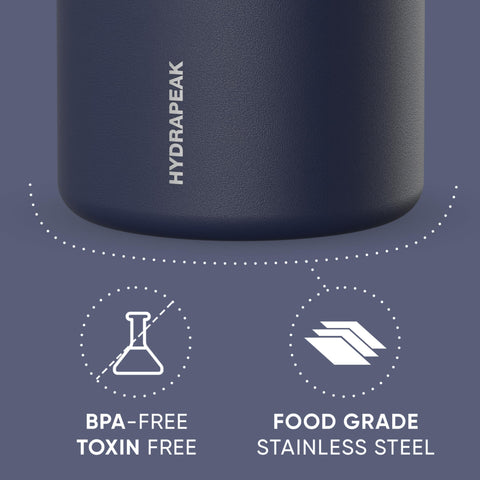 Hydrapeak frasco-alimentos 32oz azul marino, asa plegable para transportar con comodidad.