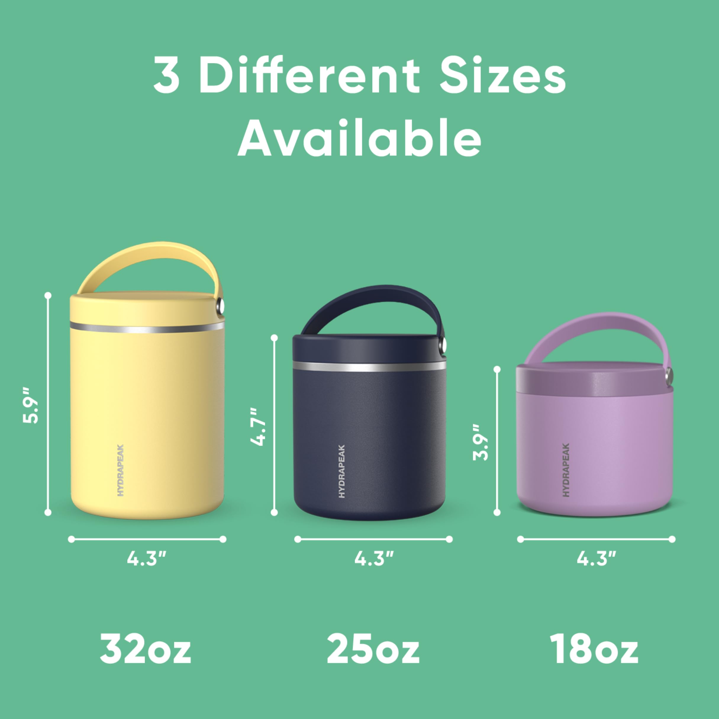Hydrapeak mango ergonómico 25oz Jade, agarre cómodo para llevar