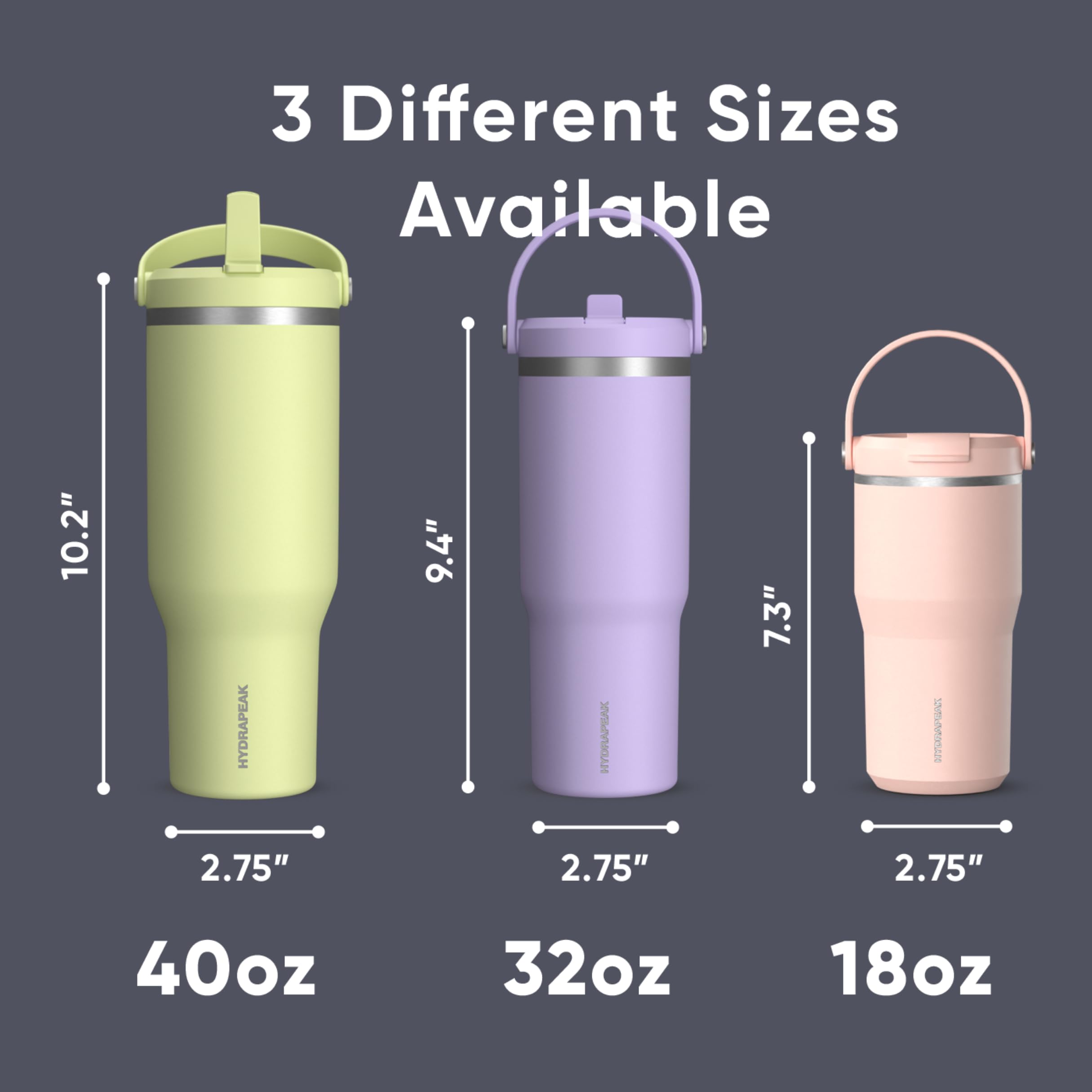 Hydrapeak Nomad 32oz, acabado en polvo duradero, agarre cómodo