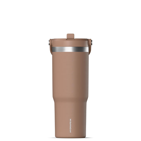 Hydrapeak Nomad de 32 oz, color almendra, mantiene bebidas frías 24 horas y calientes 12 horas.