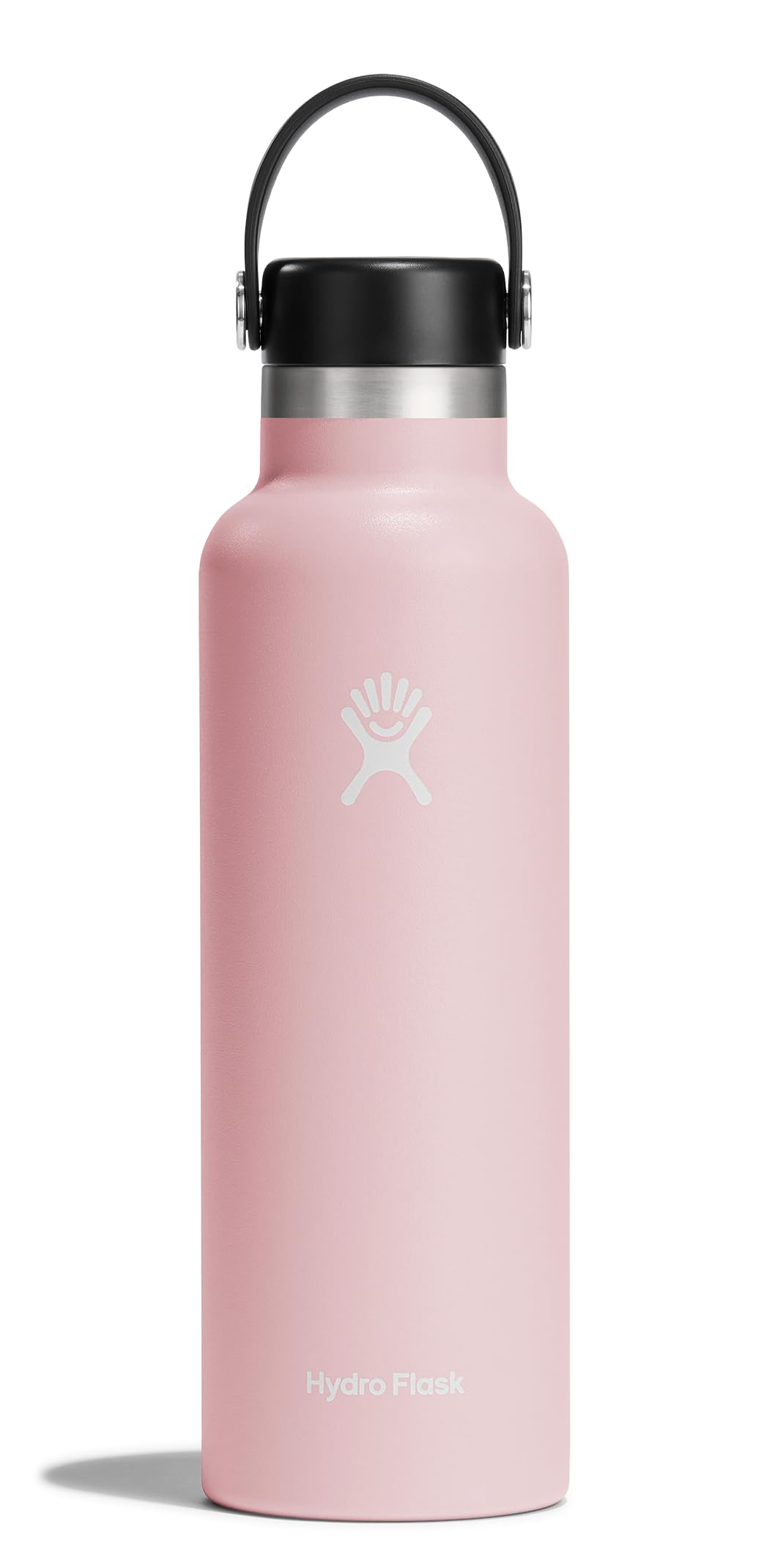 Hydro Flask 21oz con boca estándar trillium rosa, fácil de usar en viajes diarios.