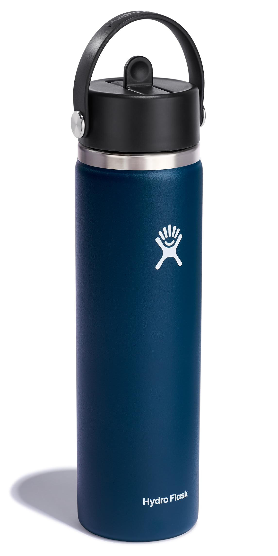 Tapa con pajita flexible de Hydro Flask para uso con una mano.