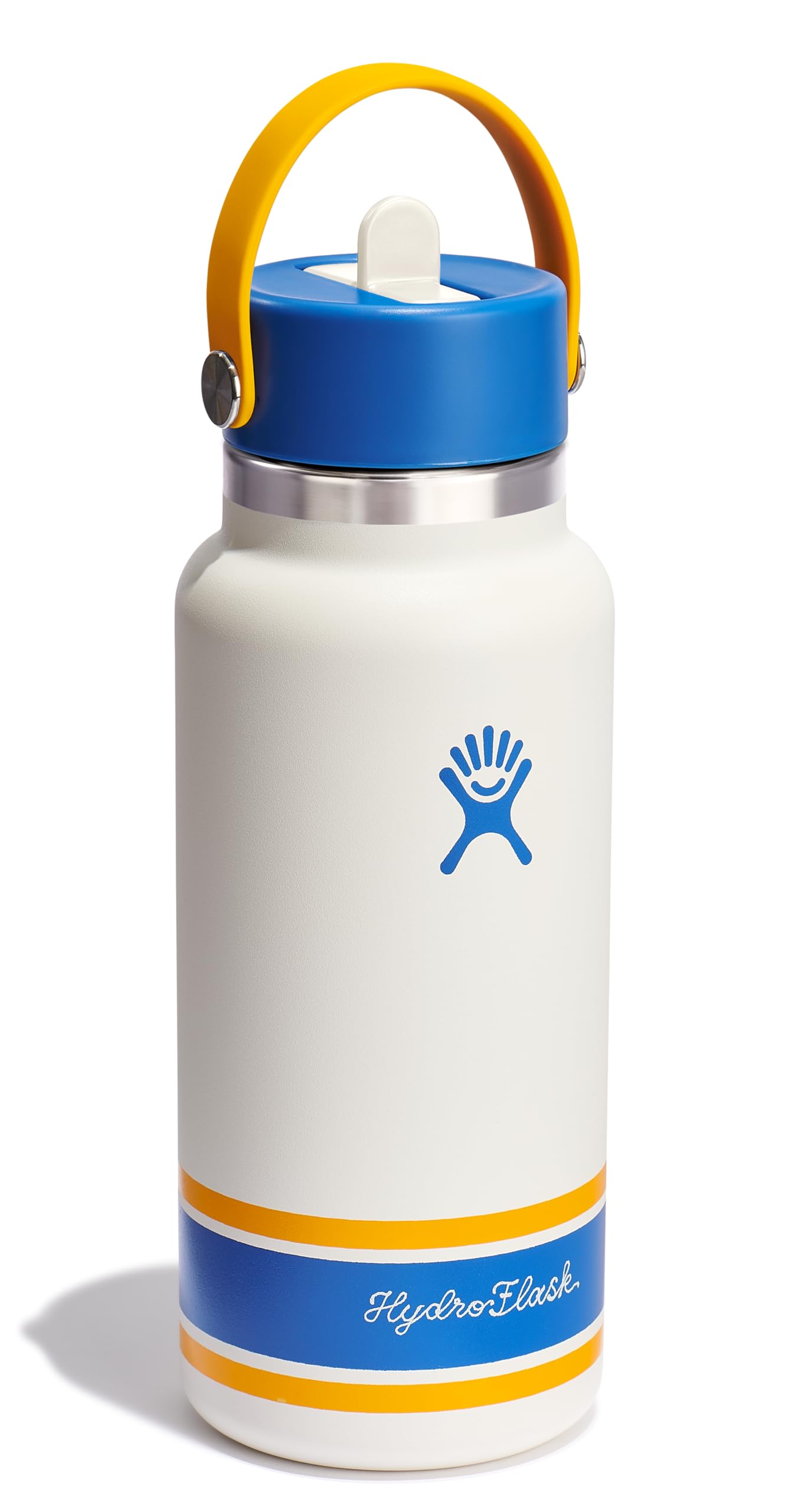 Hydro Flask 32 oz marfil boca ancha facilita hielo y consumo diario.