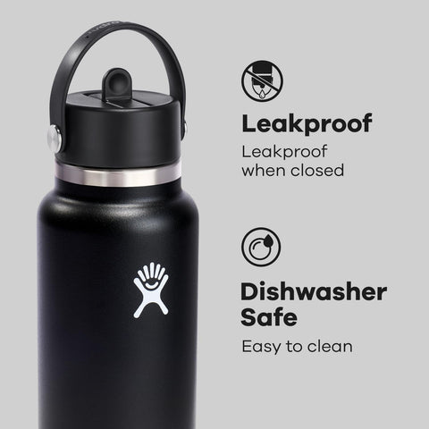 Hydro Flask 32 oz cierre antifugas, seguro para bolso o mochila.