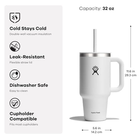 Hydro Flask 32oz tapa con sorbete a presión: cierre seguro y sin salpicaduras.