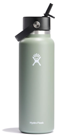 Hydro Flask 40 oz boca ancha con tapa pajilla flexible Agave para beber sin fugas