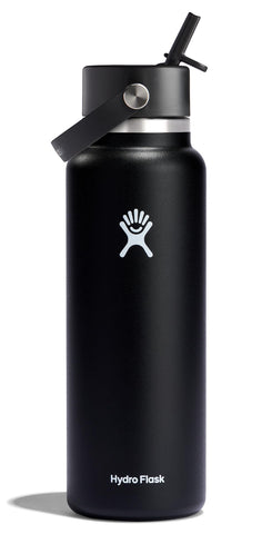 Hydro Flask 40oz boca ancha con tapa pajilla flexible para hidratación rápida