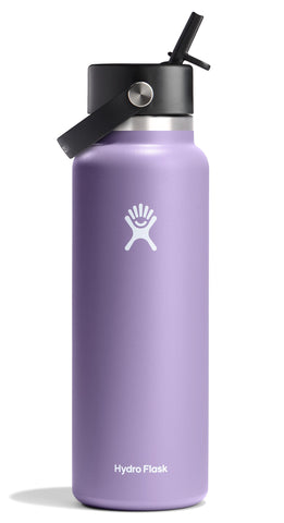 Hydro Flask 40 oz con tapa pajita flexible, cierre seguro para llevar.