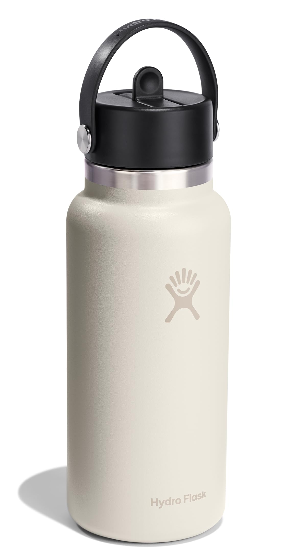Hydro Flask botella marfil con doble pared aislante para conservar bebidas frías.