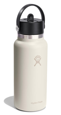 Hydro Flask botella marfil con doble pared aislante para conservar bebidas frías.