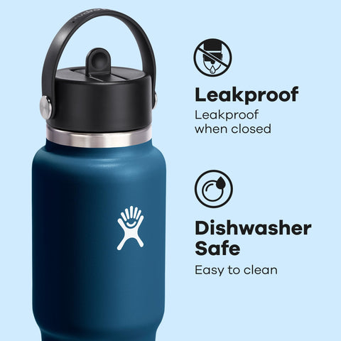 Hydro Flask aislamiento doble capa Indigo mantiene el frío hasta 24 horas.
