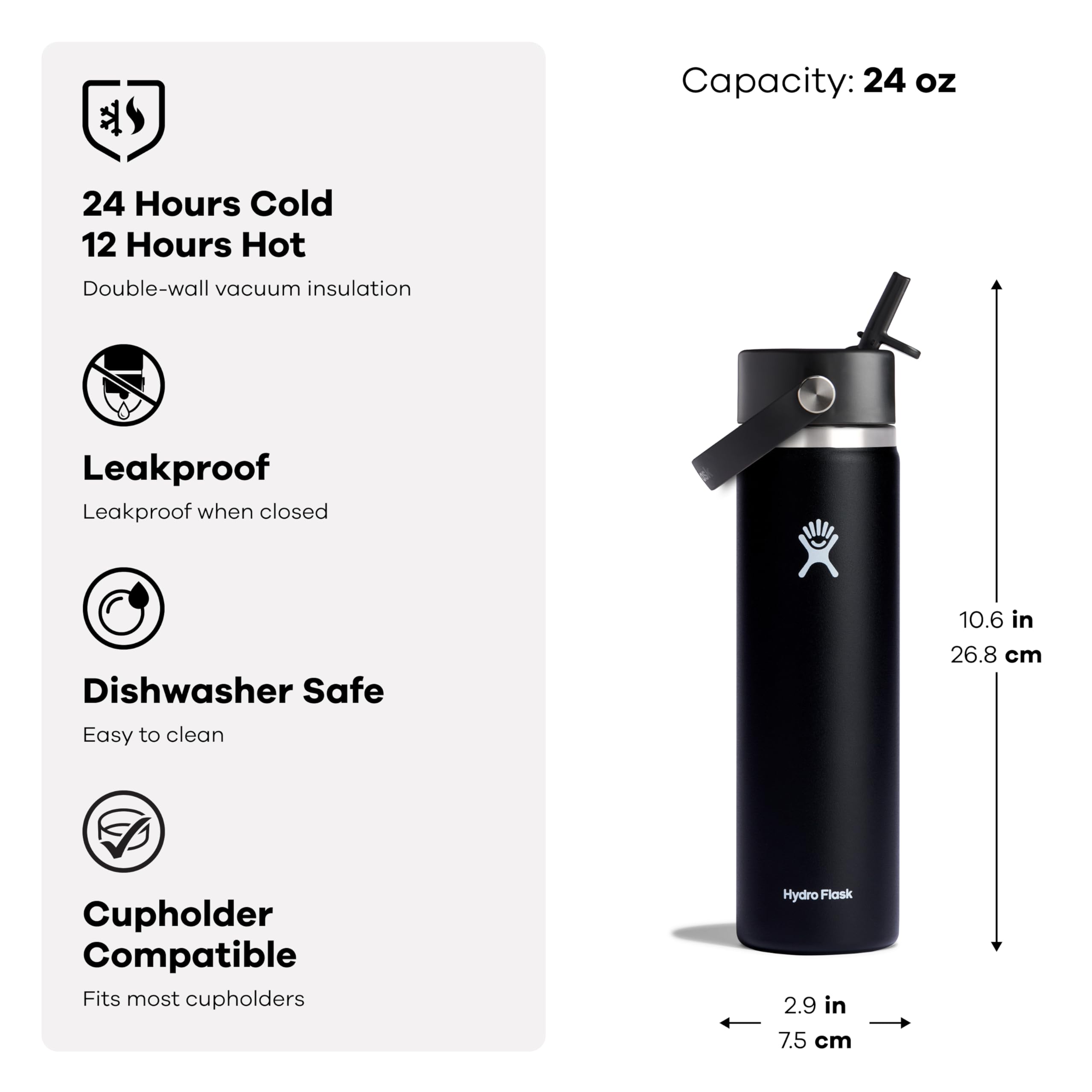 Hydro Flask apta para lavavajillas, limpieza fácil y rápida.